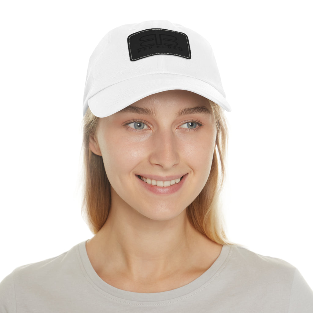 Leather Patch Dad Hat – Minimalist Monogram Baseball Cap