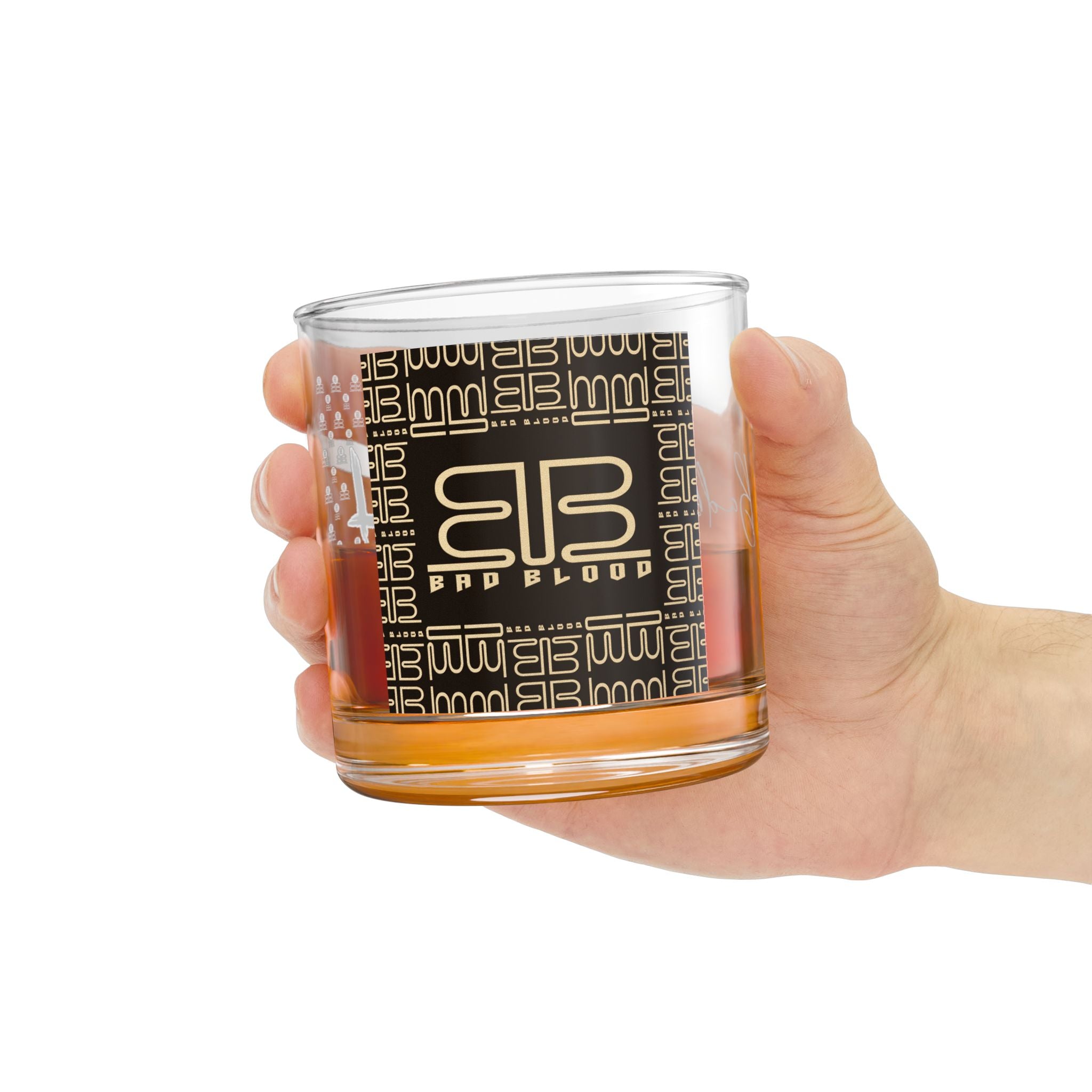 BAD BLOOD Logo Rocks Glass | 10-oz Whiskey Tumbler