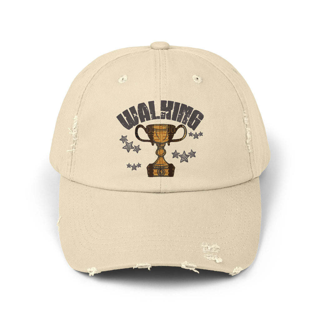 Walking Trophy Cap | Distressed Baseball Hat, Winner Cup Design