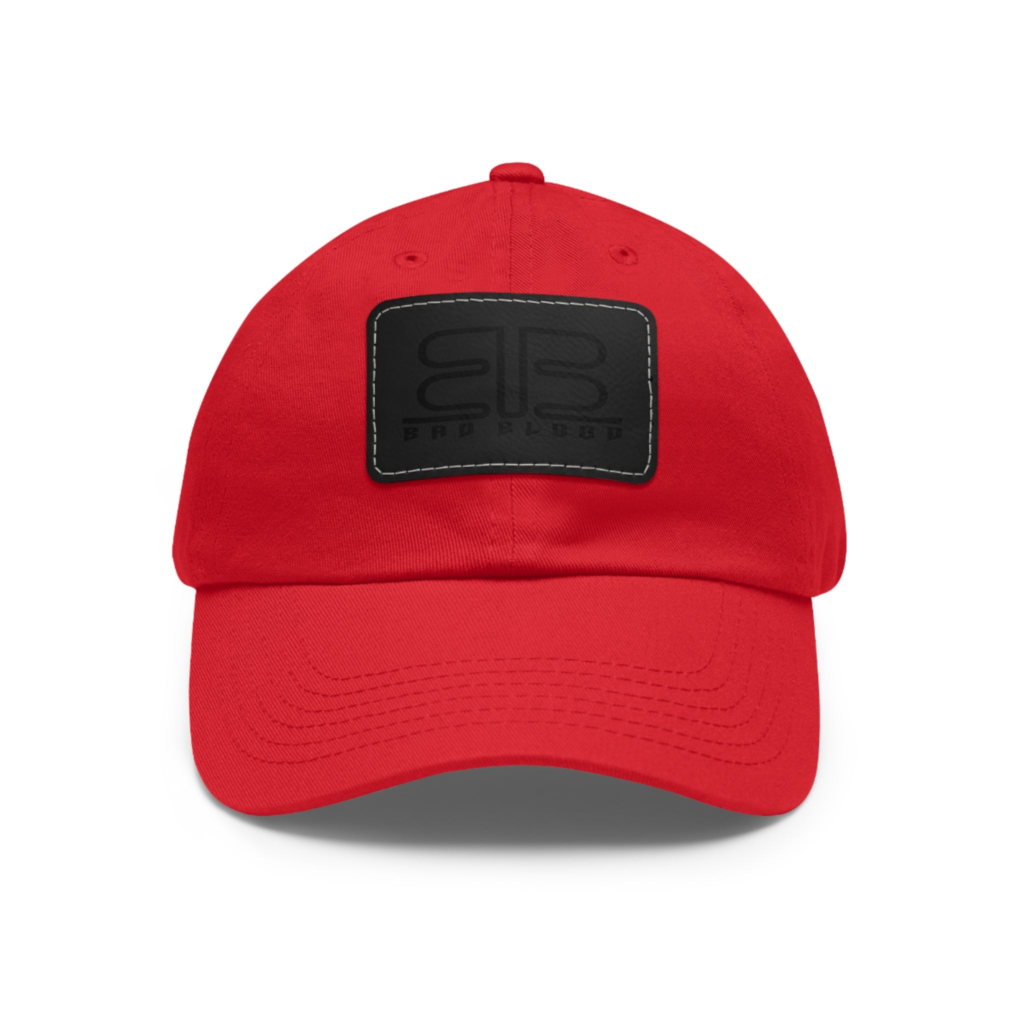 Leather Patch Dad Hat – Minimalist Monogram Baseball Cap