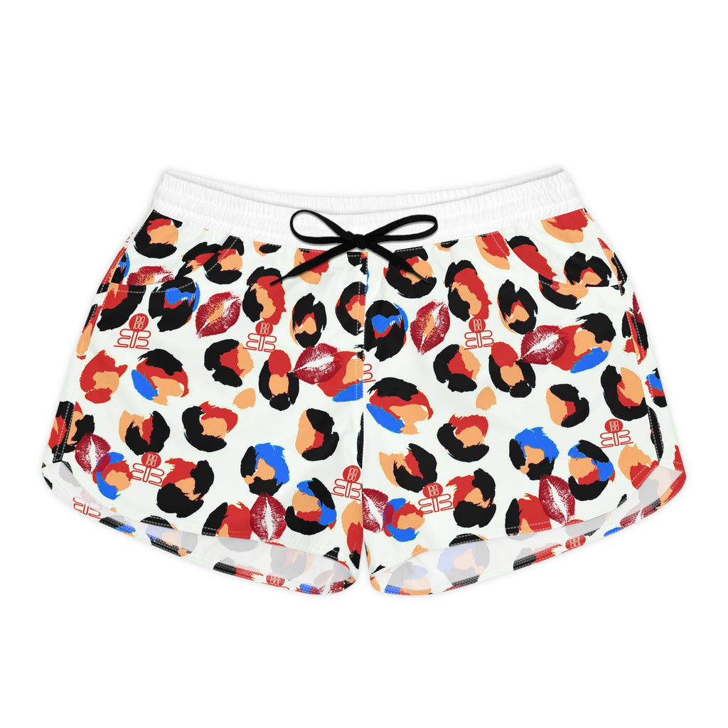 Women's Leopard Kiss Print -Casual Shorts