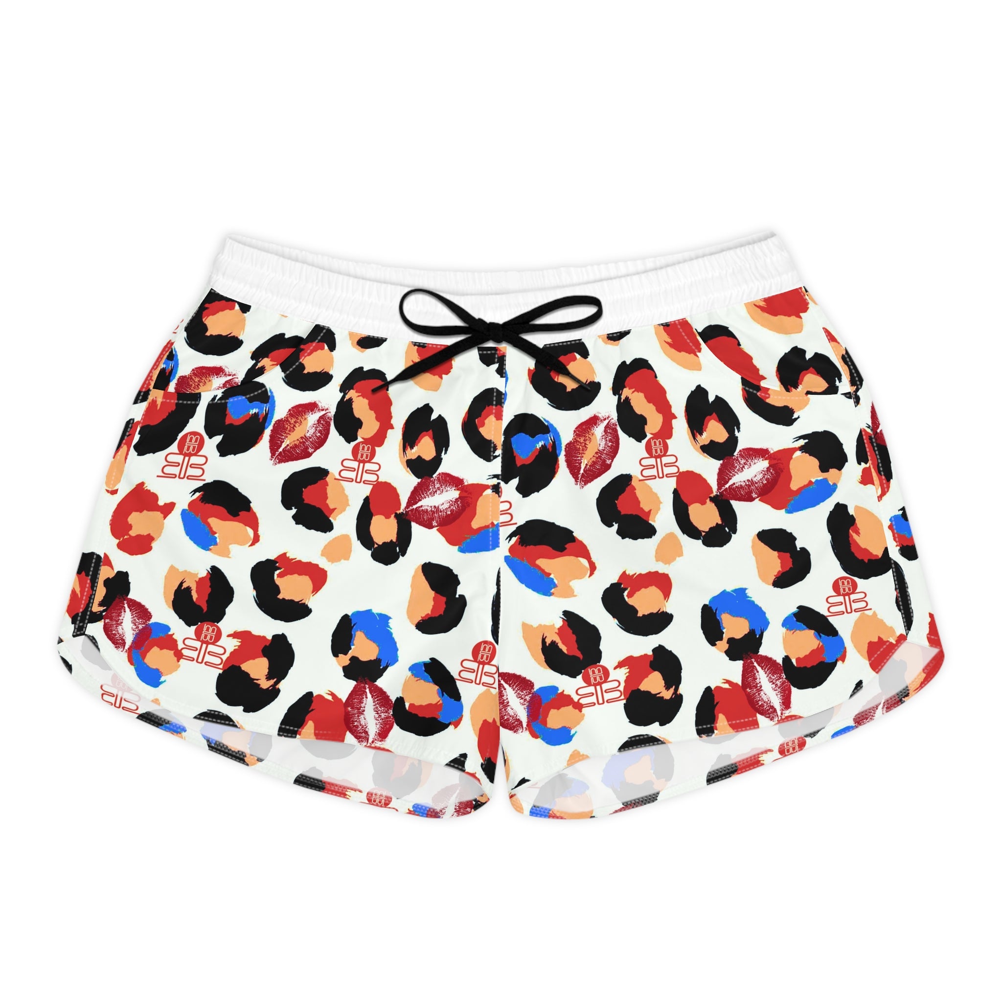 Women's Leopard Kiss Print -Casual Shorts