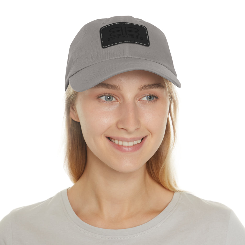 Leather Patch Dad Hat – Minimalist Monogram Baseball Cap