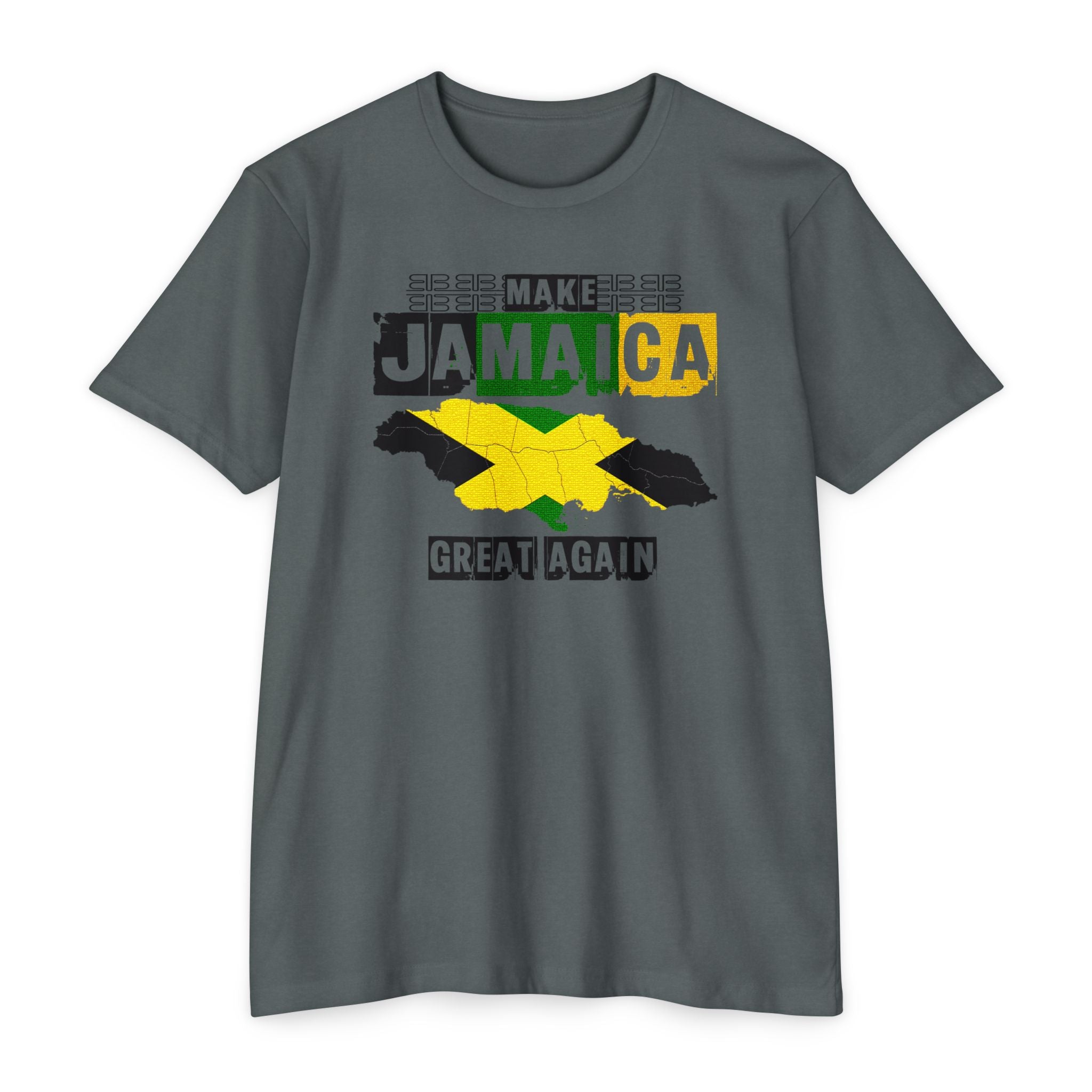 Make Jamaica Great Again T-shirt | Jamaican Flag Map Distressed
