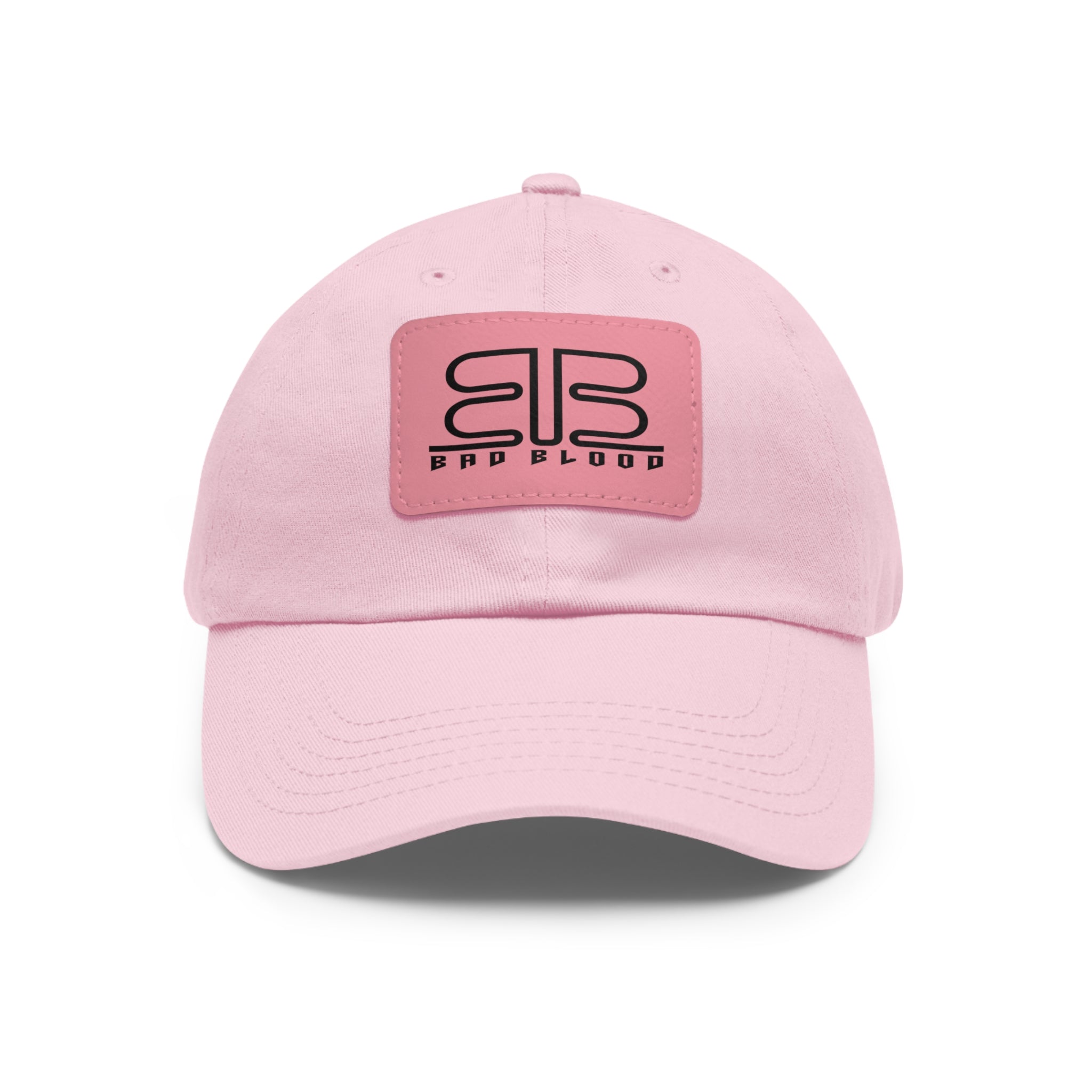 Leather Patch Dad Hat – Minimalist Monogram Baseball Cap