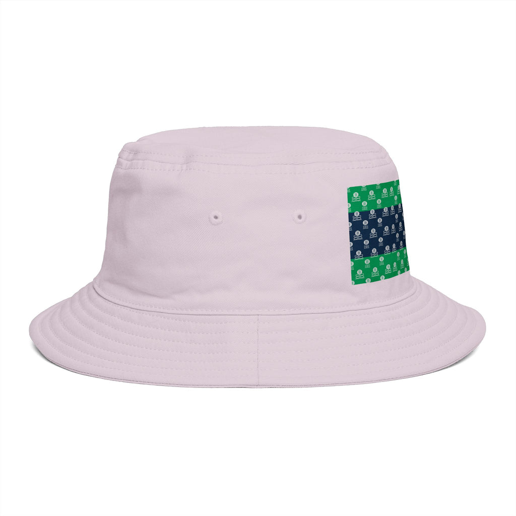 Green & Navy BB Patterned Bucket Hat — Nautical Clover Stripe