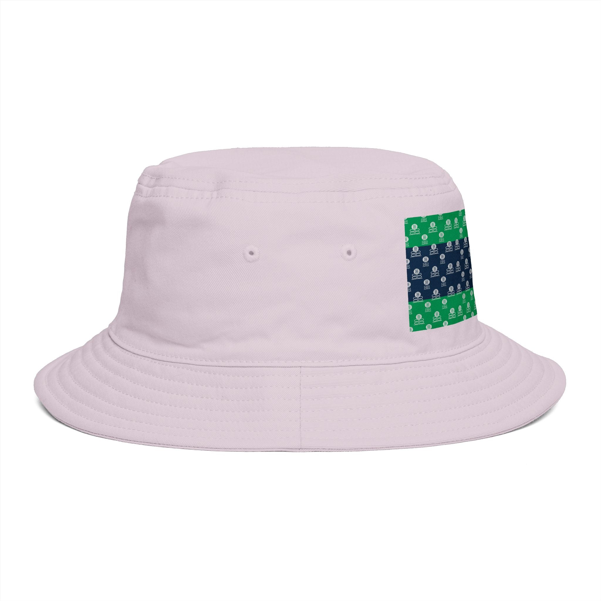 Green & Navy BB Patterned Bucket Hat — Nautical Clover Stripe