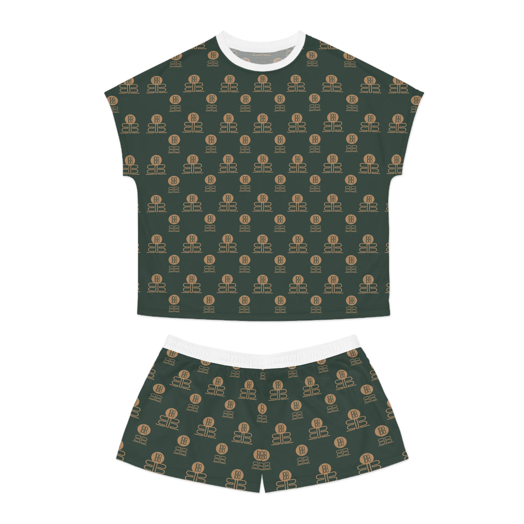 Vintage BadBlood Logo Pattern Pajama Set | Women's Short Pajama Set