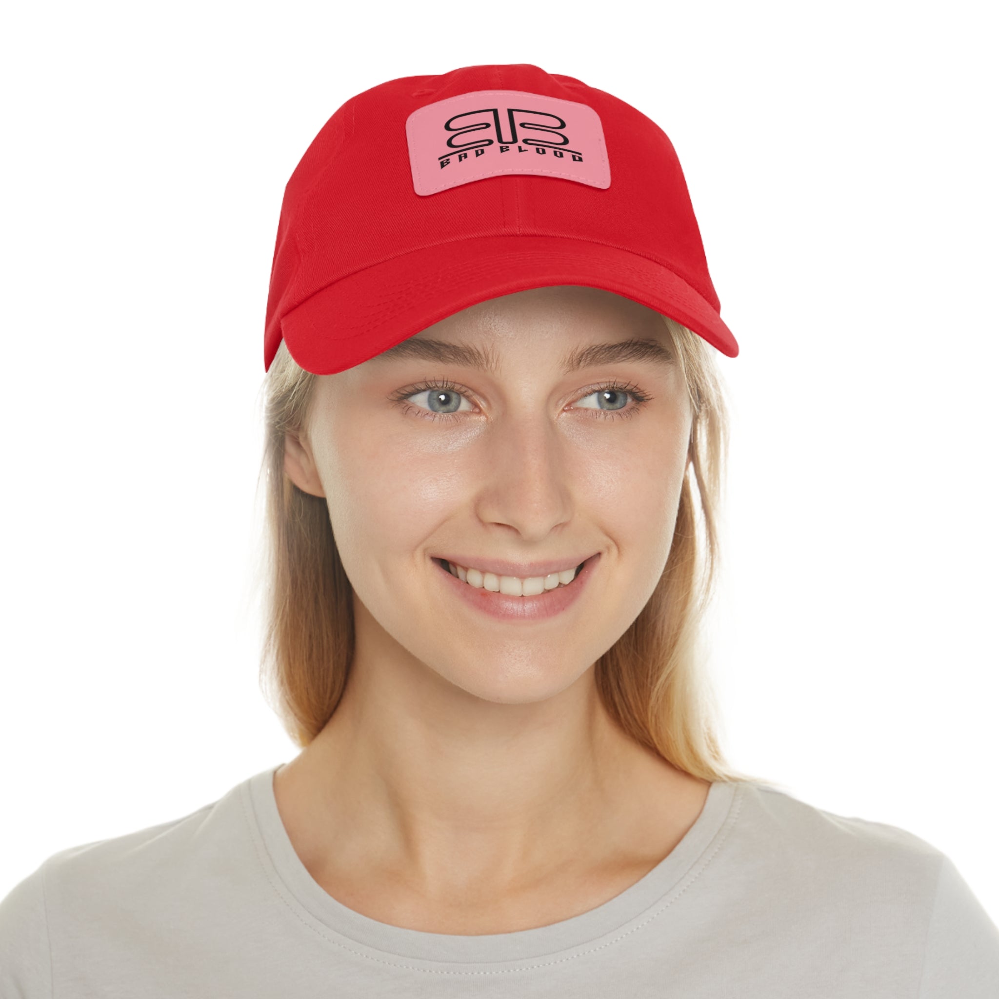 Leather Patch Dad Hat – Minimalist Monogram Baseball Cap