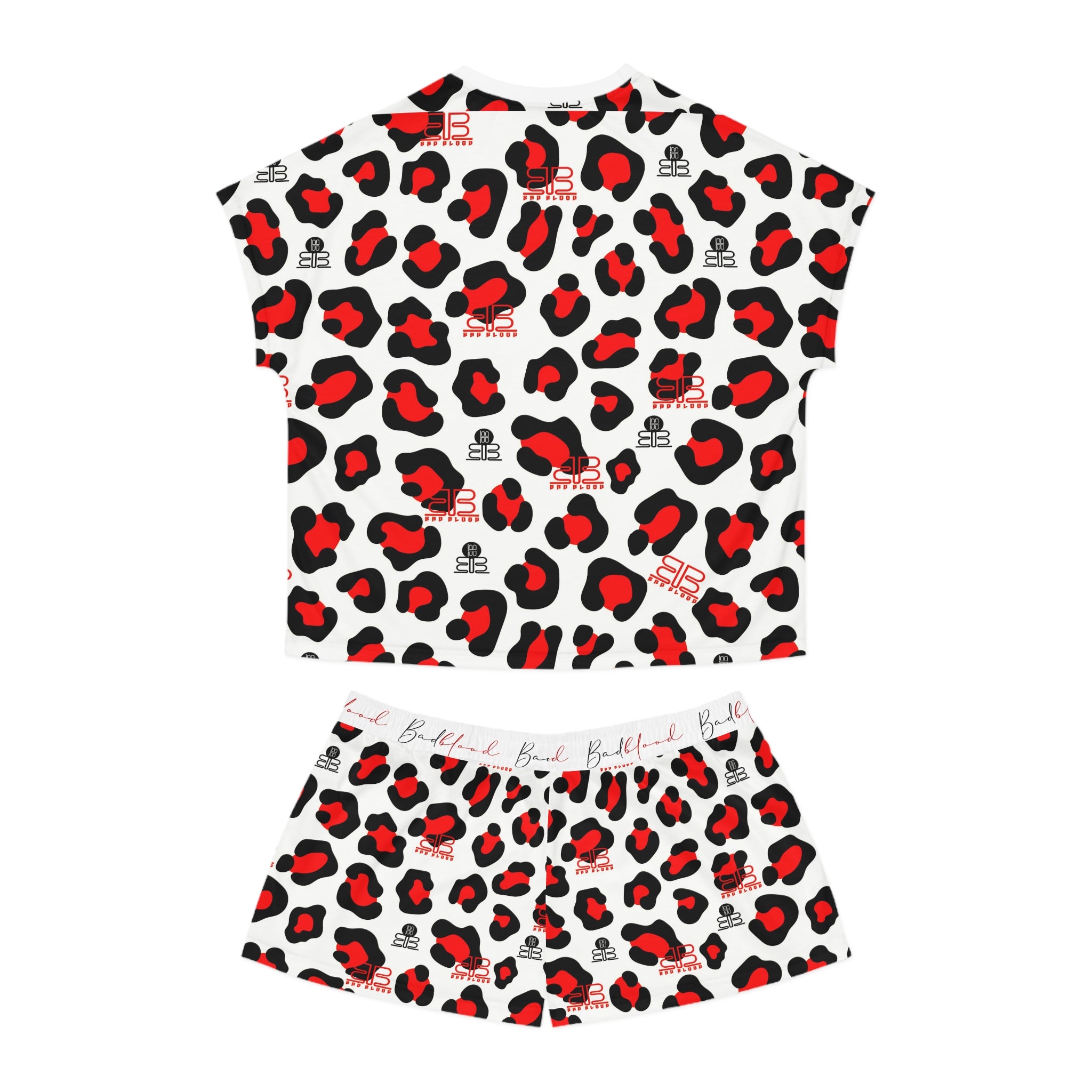 Vintage BadBlood Logo Pattern Pajama Set | Women's Short Pajama Set