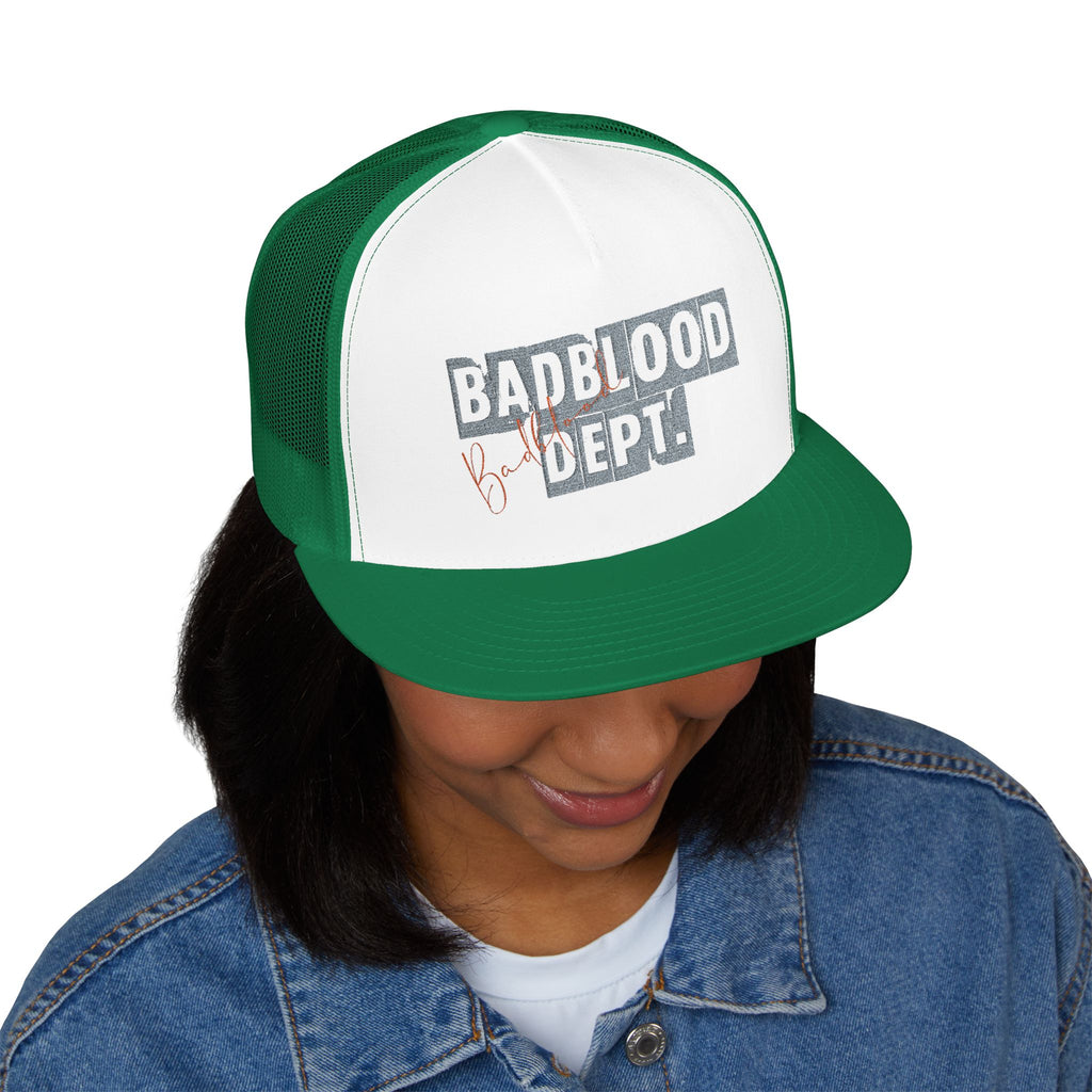 BadBlood Dept Trucker Cap | Embroidered Logo Hat