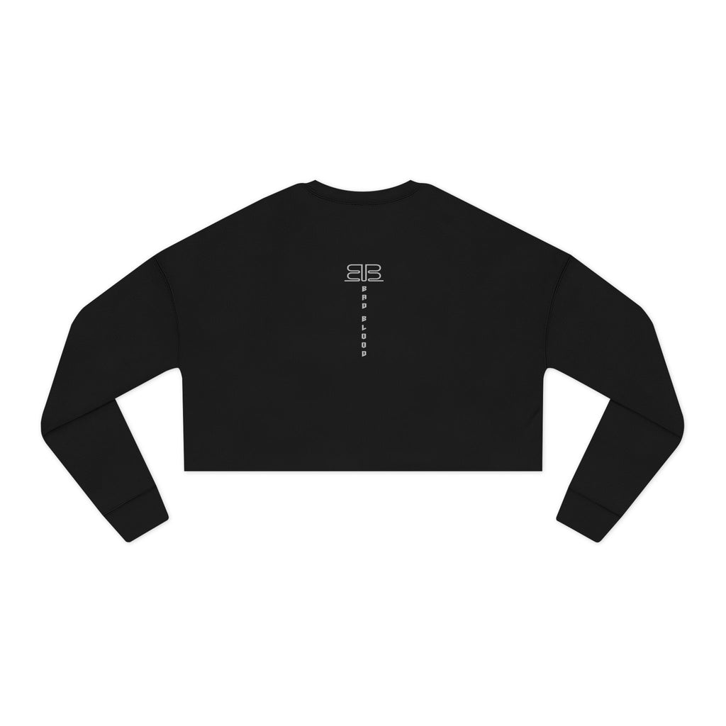 Cropped Sweatshirt — Earthy Camo Plaid Graphic