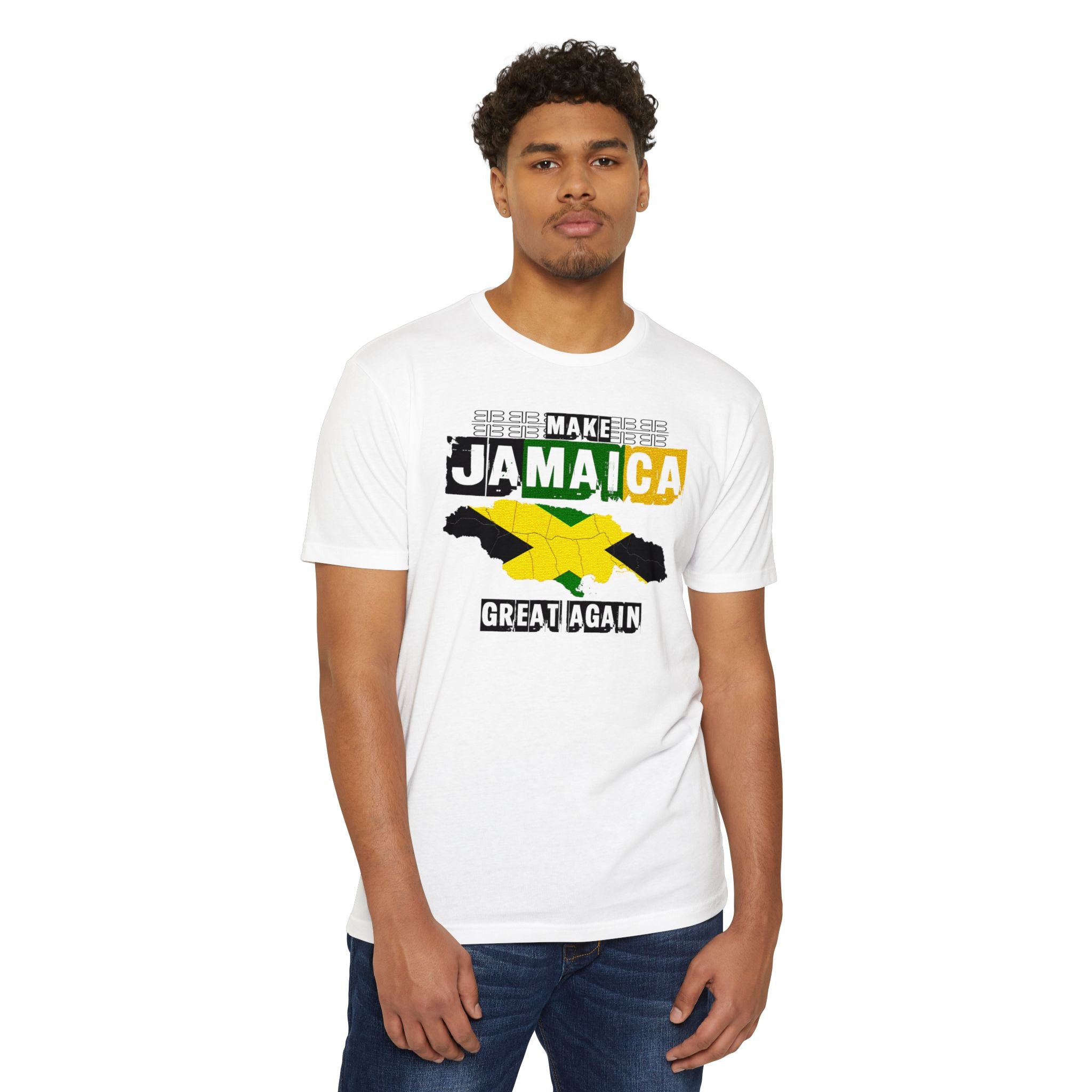 Make Jamaica Great Again T-shirt | Jamaican Flag Map Distressed