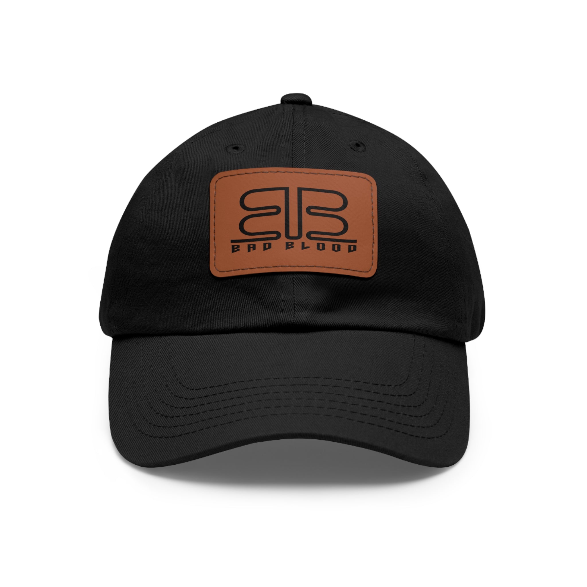 Leather Patch Dad Hat – Minimalist Monogram Baseball Cap