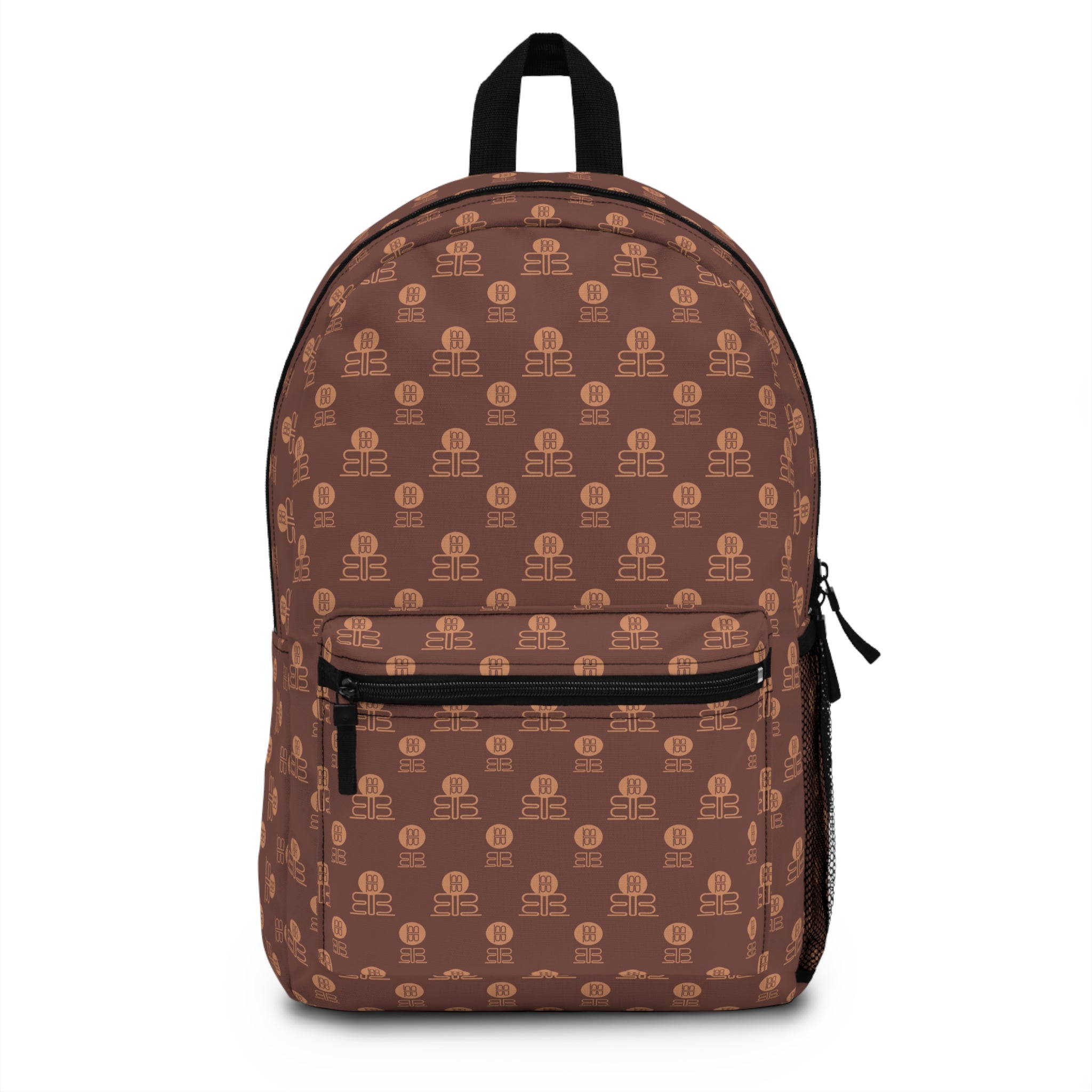 Retro Coffee Lattice Pattern Backpack | Brown Geometric Repeat