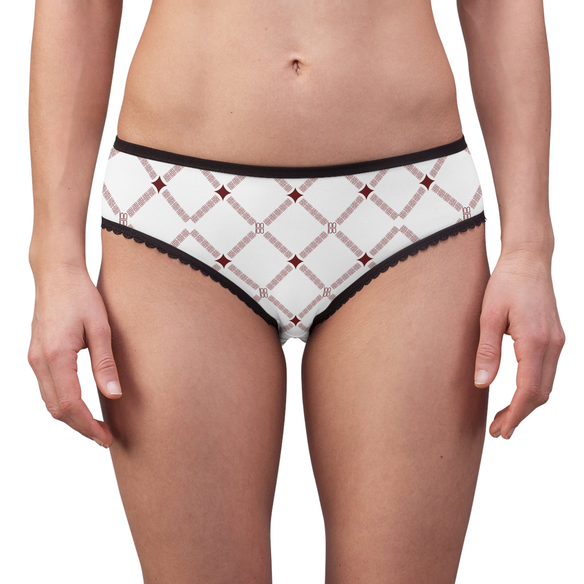 Women’s Briefs — Rose Gold Lattice Lace-Trim Panties