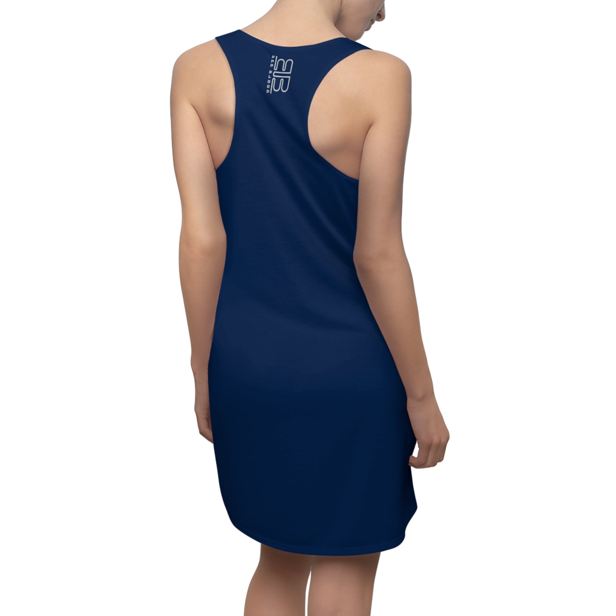 Racerback Dress — Green & Navy BadBlood Patterned