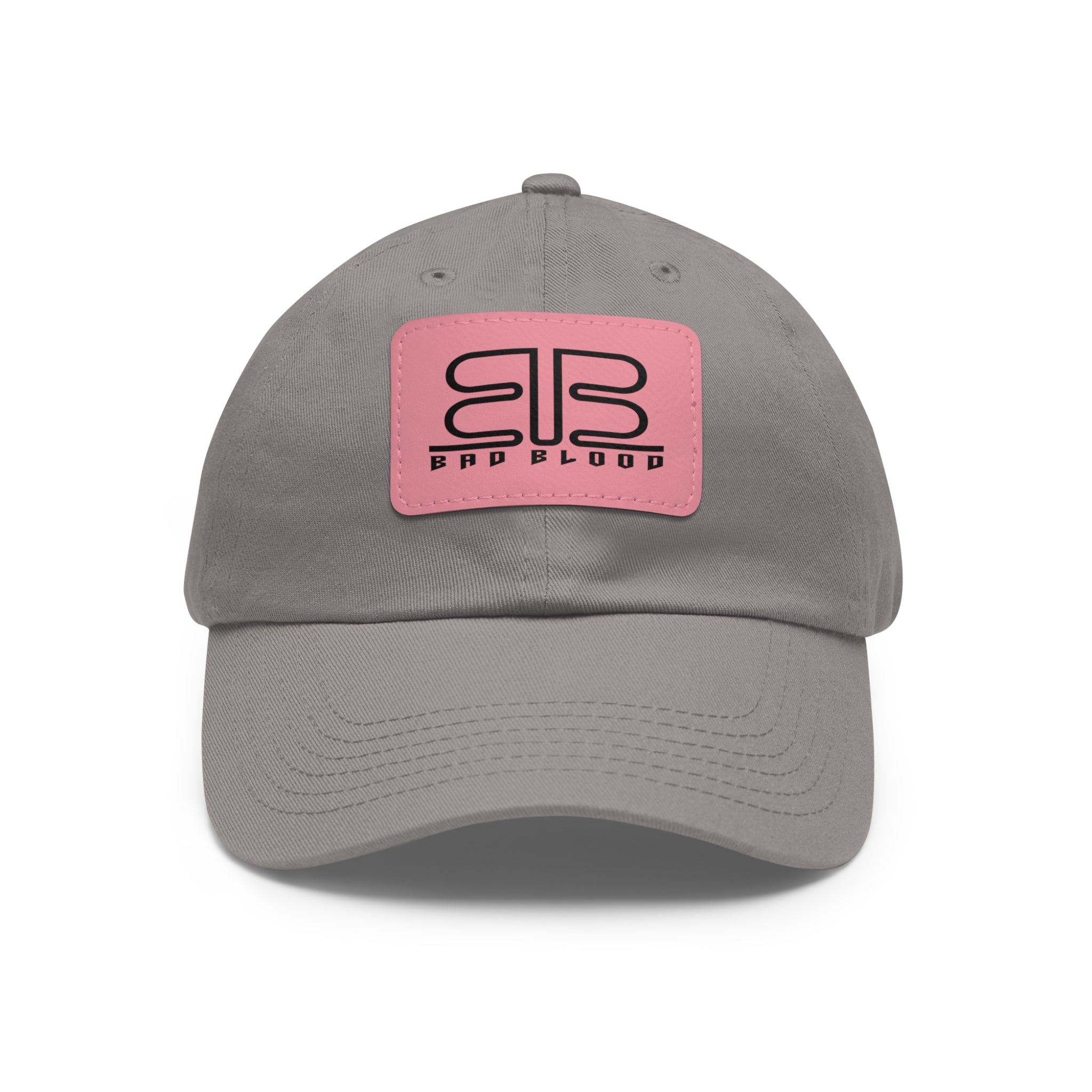 Leather Patch Dad Hat – Minimalist Monogram Baseball Cap