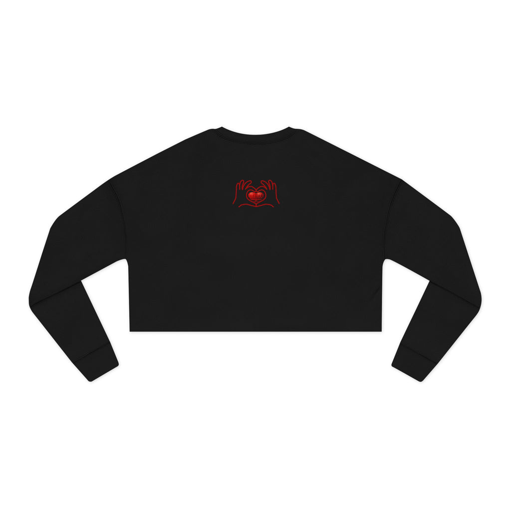 Retro Monogram Cropped Sweatshirt | Brown Geometric Logo Pattern, Streetwear Top