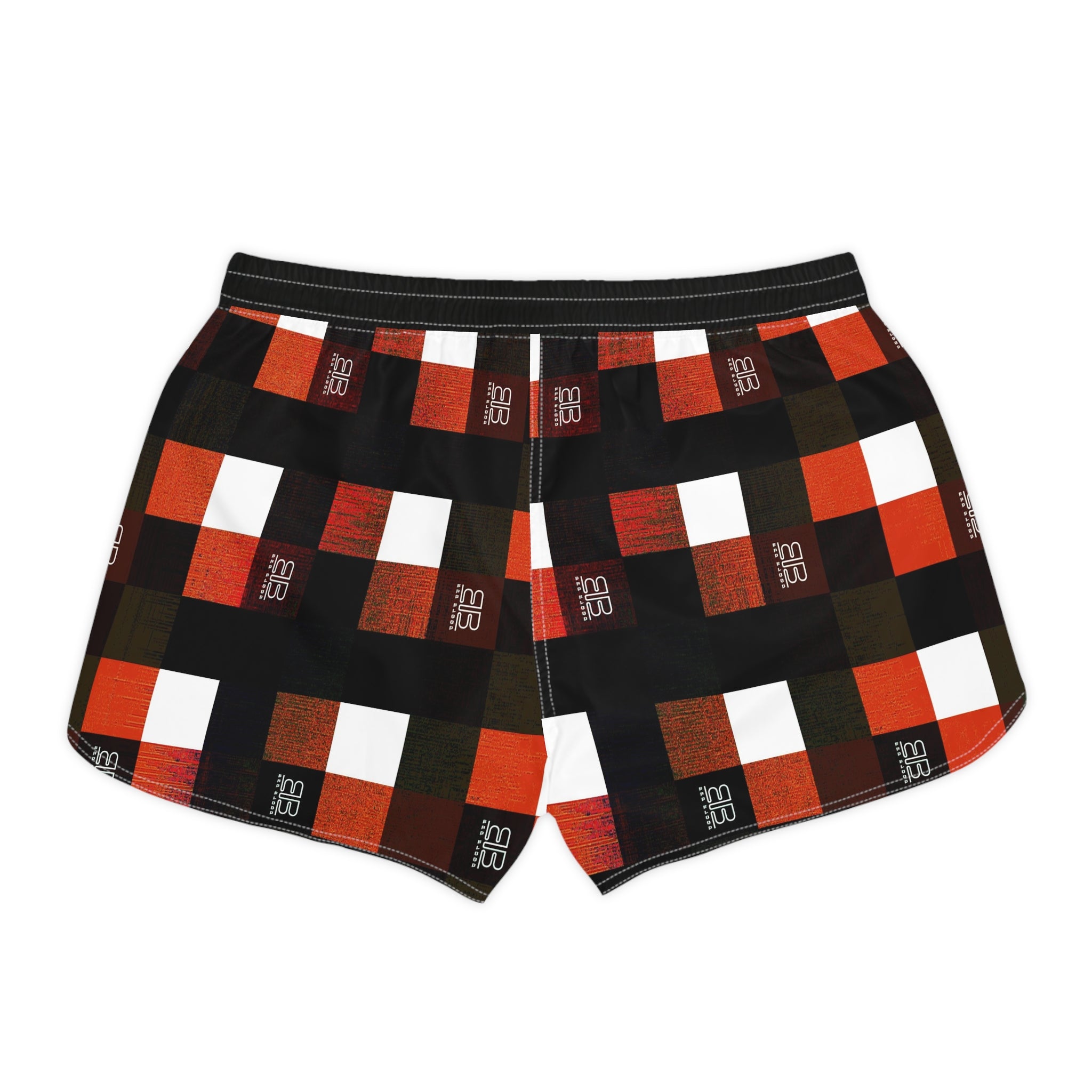 Plaid Lounge Shorts — Red Black Buffalo Check Women's Casual Shorts