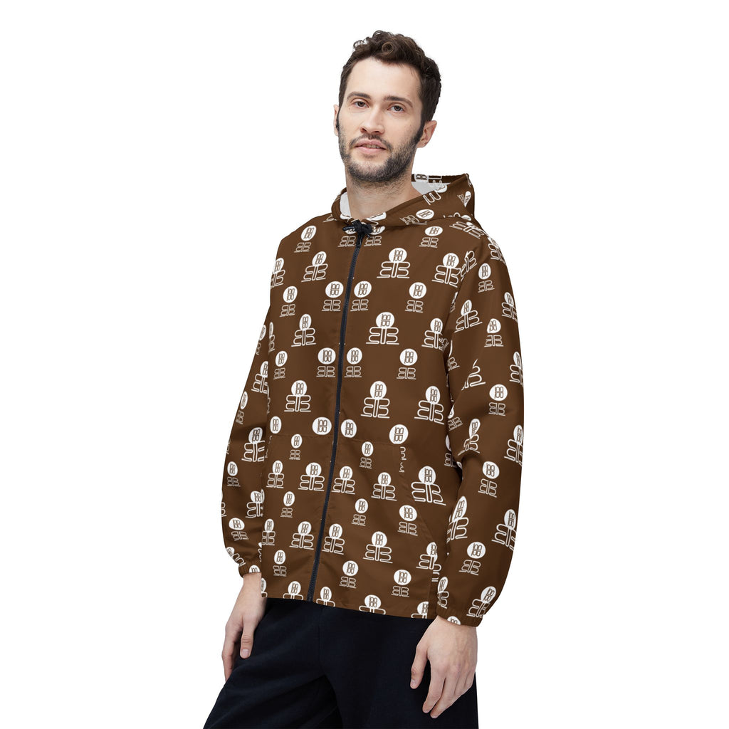 Badblood Signature Geometric Monogram Windbreaker |Brown