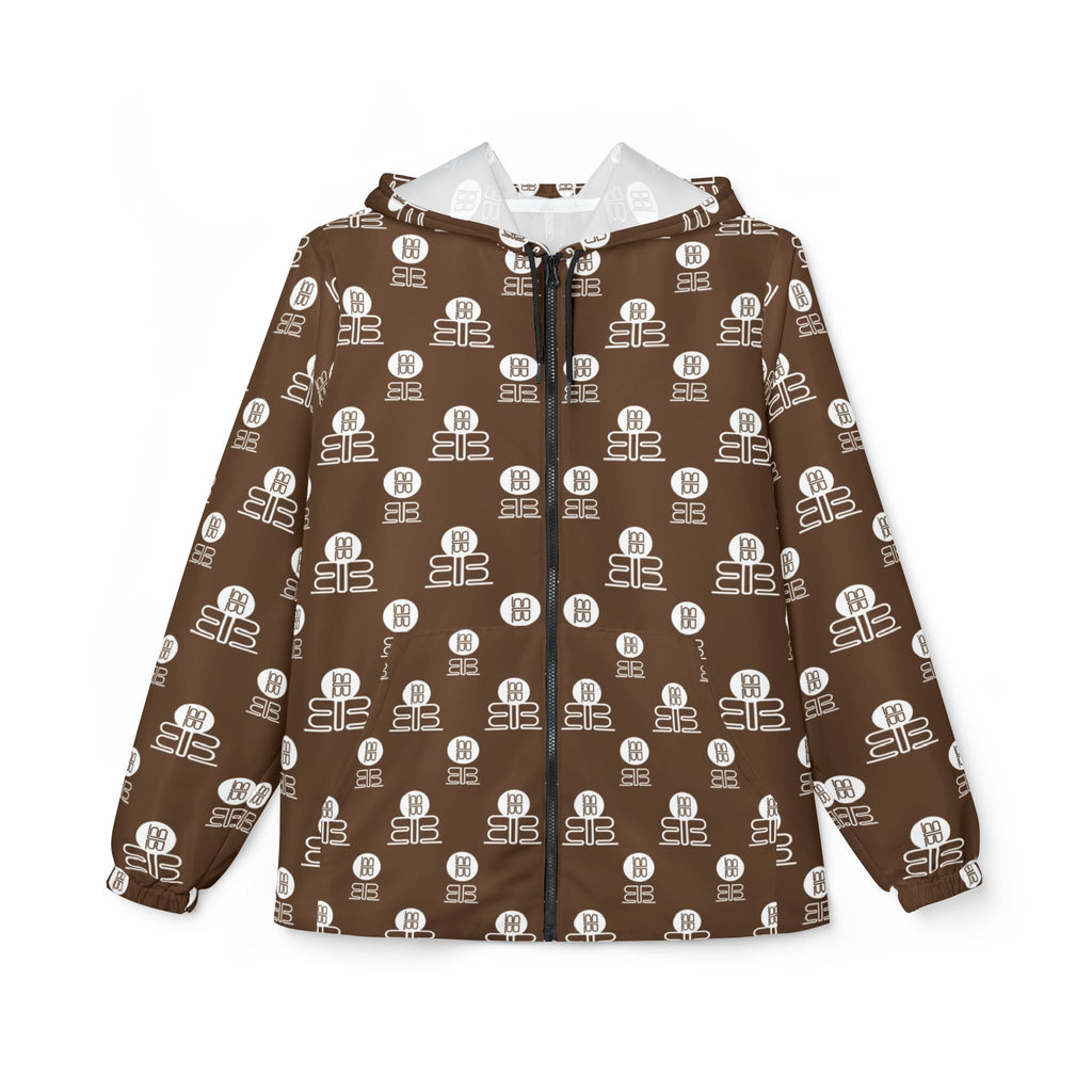 Badblood Signature Geometric Monogram Windbreaker |Brown
