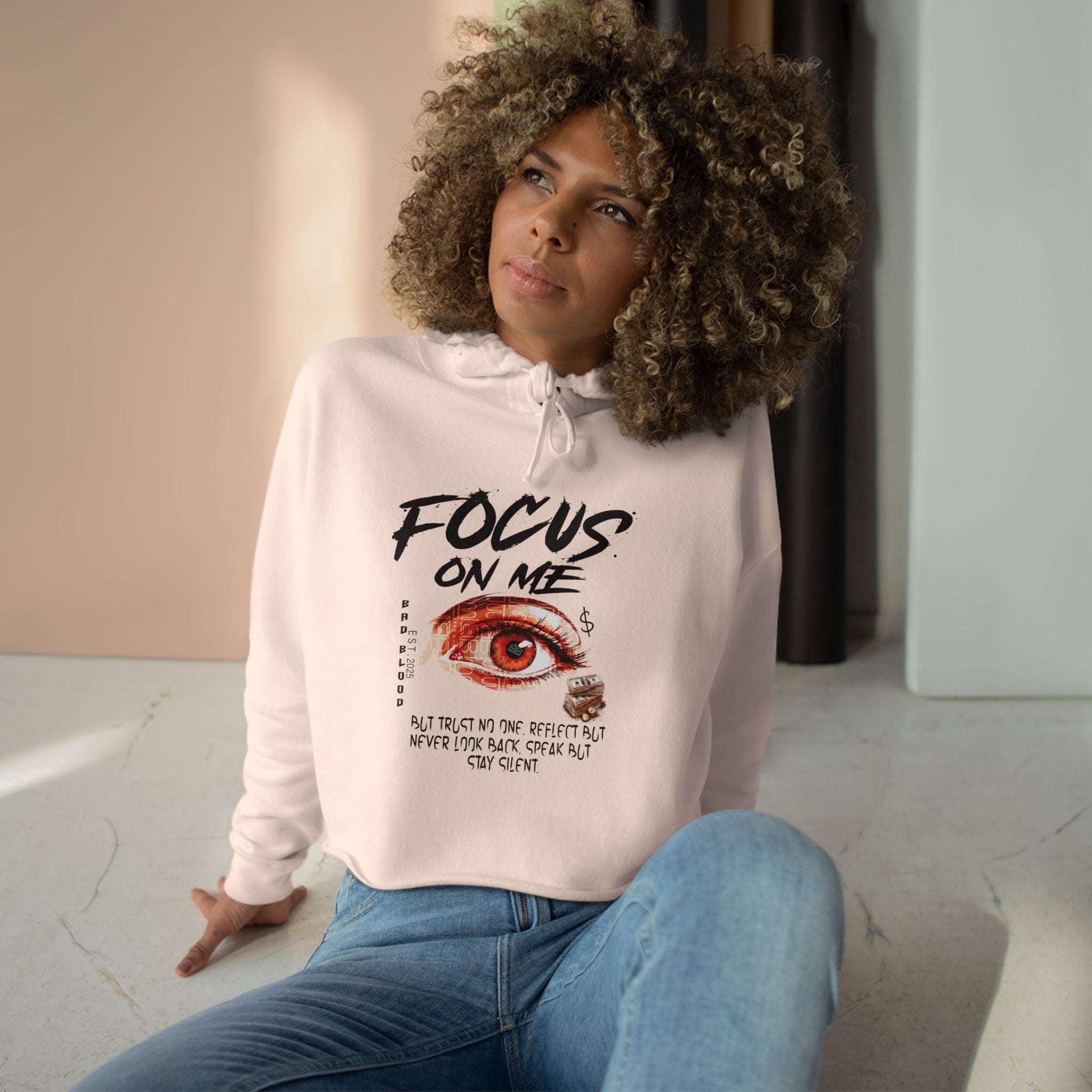 Focus On Me: Crop Hoodie