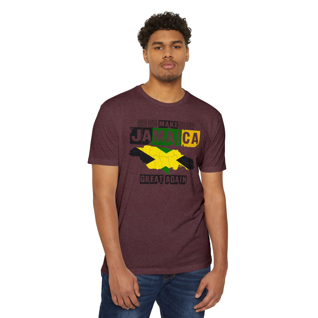 Make Jamaica Great Again T-shirt | Jamaican Flag Map Distressed