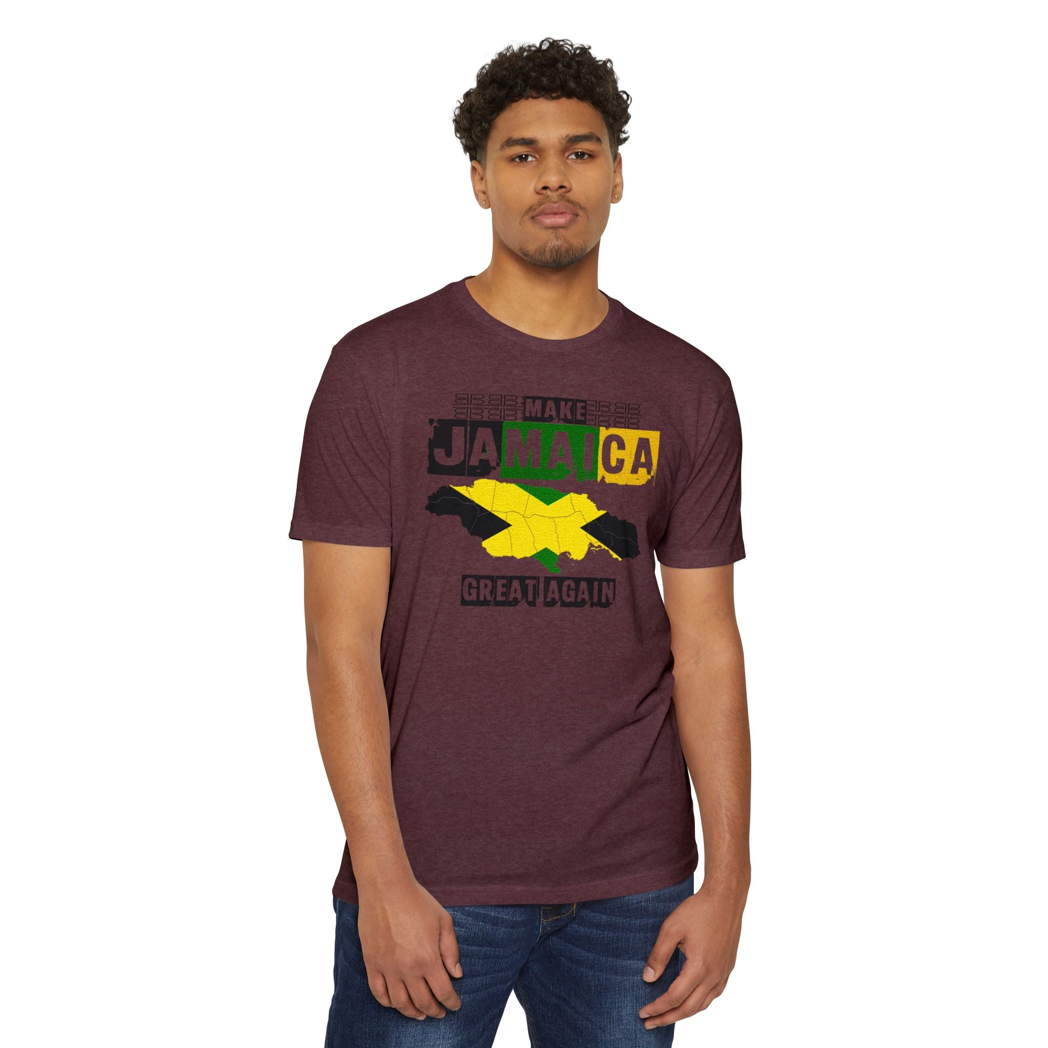 Make Jamaica Great Again T-shirt | Jamaican Flag Map Distressed