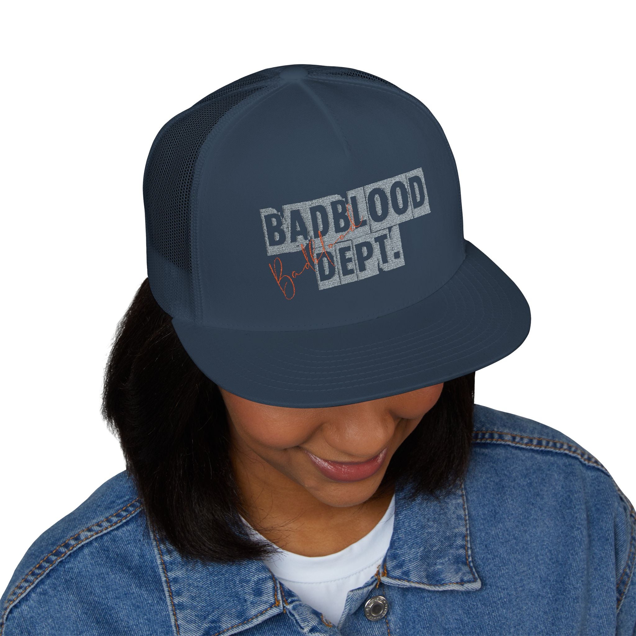 BadBlood Dept Trucker Cap | Embroidered Logo Hat