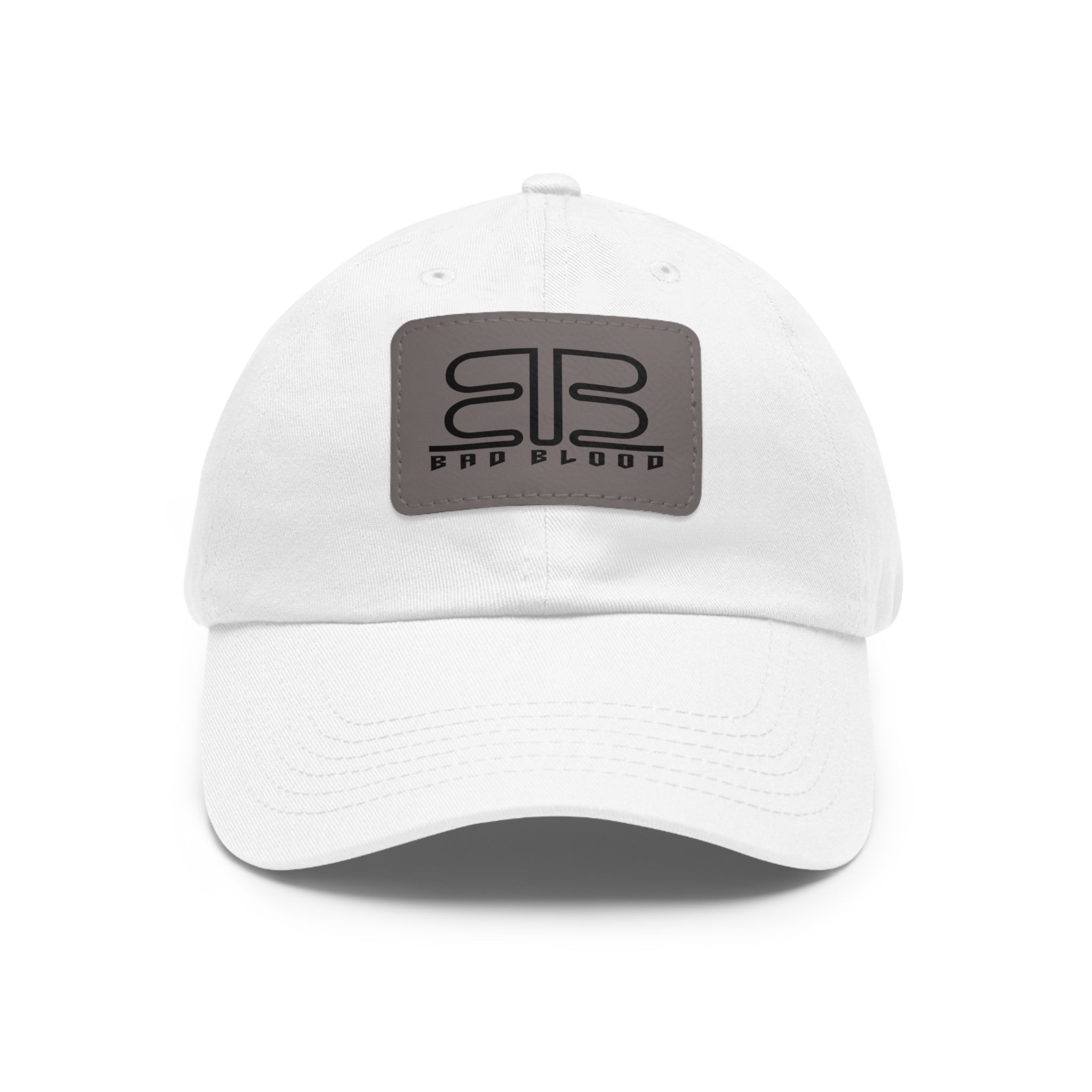 Leather Patch Dad Hat – Minimalist Monogram Baseball Cap