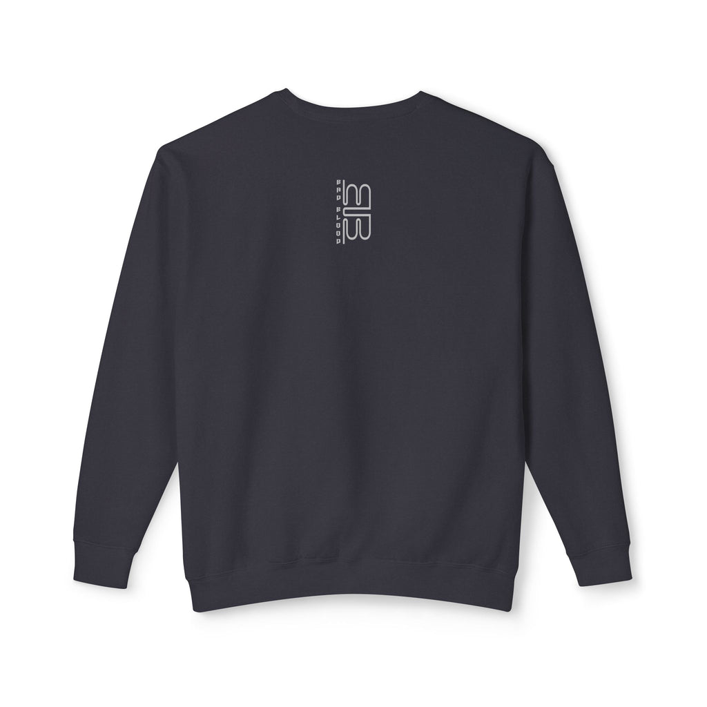 Minimalist Heart Text Crewneck Sweatshirt — Subtle Typographic Love Design