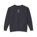 Minimalist Heart Text Crewneck Sweatshirt — Subtle Typographic Love Design