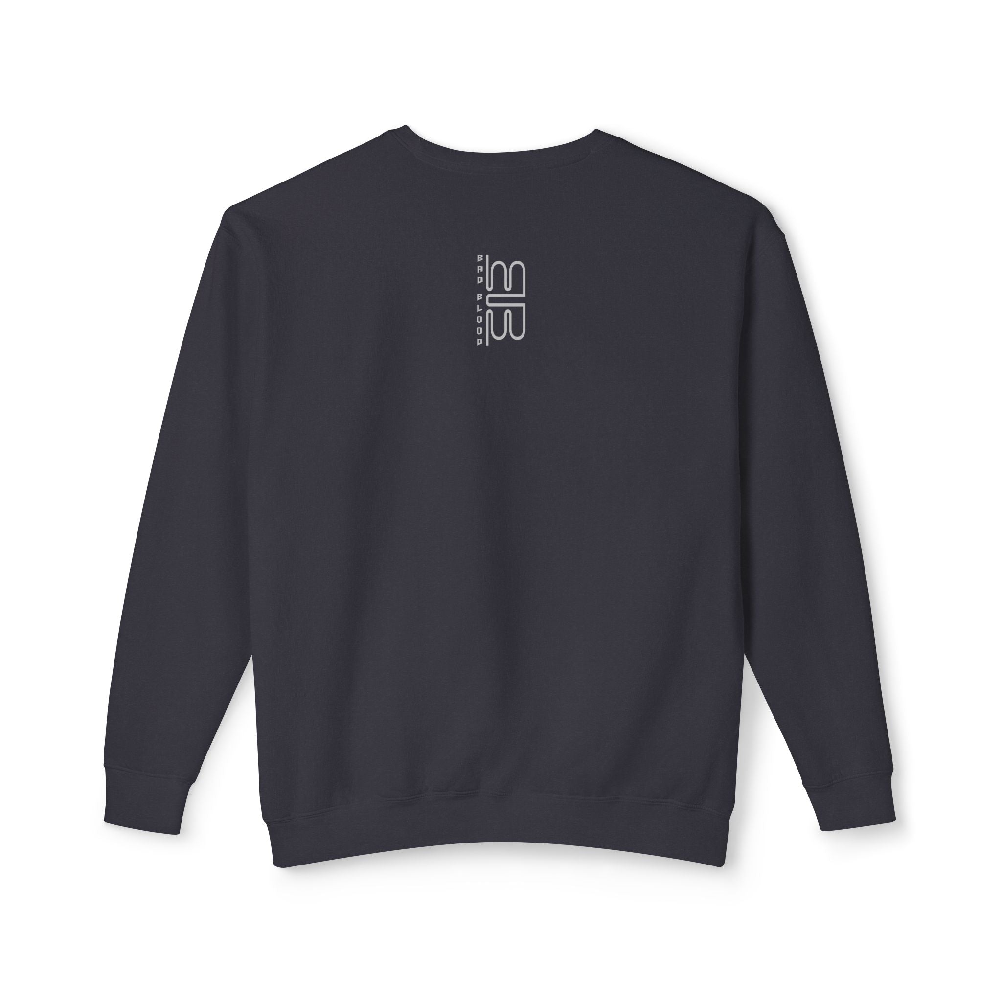 Minimalist Heart Text Crewneck Sweatshirt — Subtle Typographic Love Design