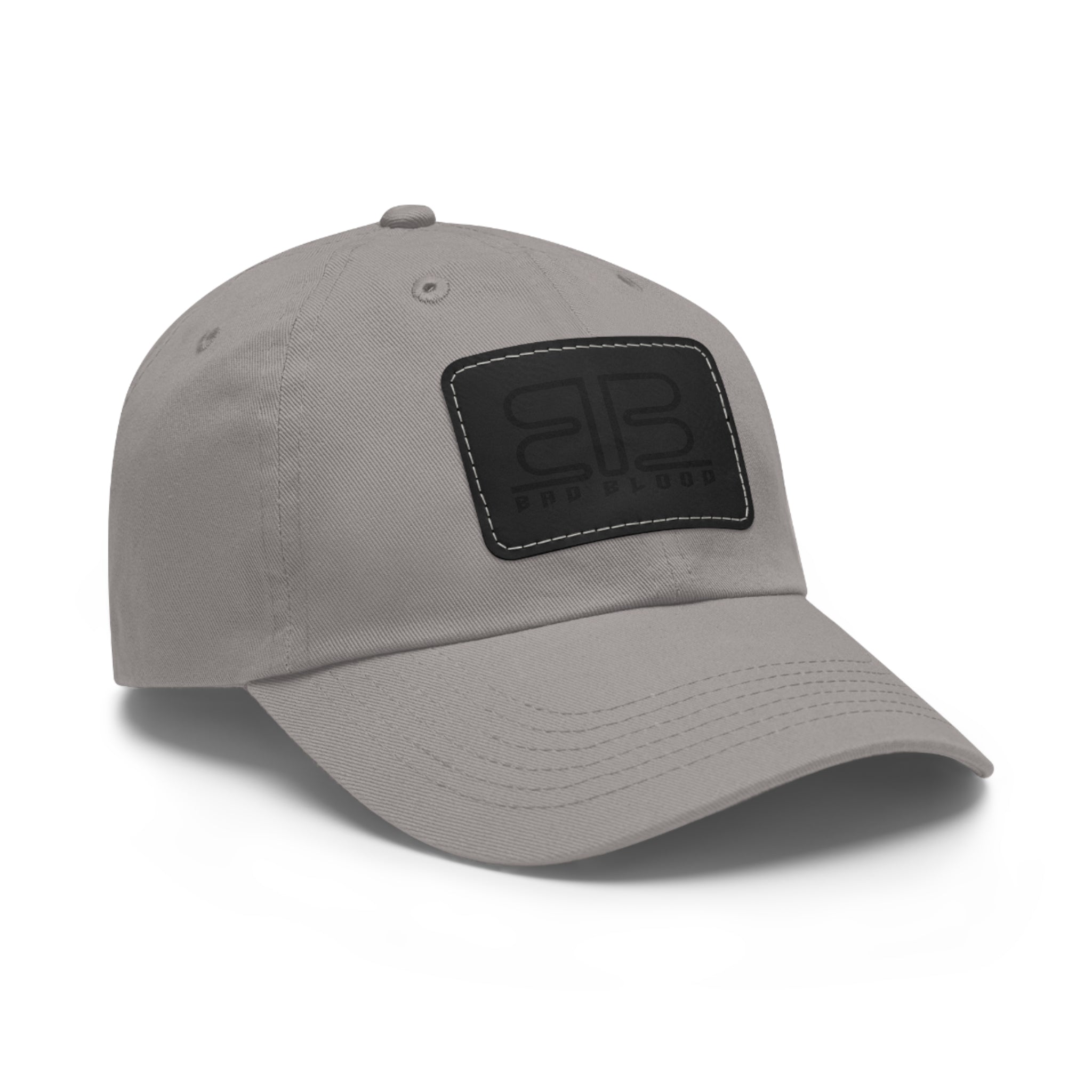 Leather Patch Dad Hat – Minimalist Monogram Baseball Cap