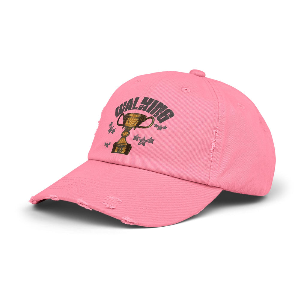 Walking Trophy Cap | Distressed Baseball Hat, Winner Cup Design