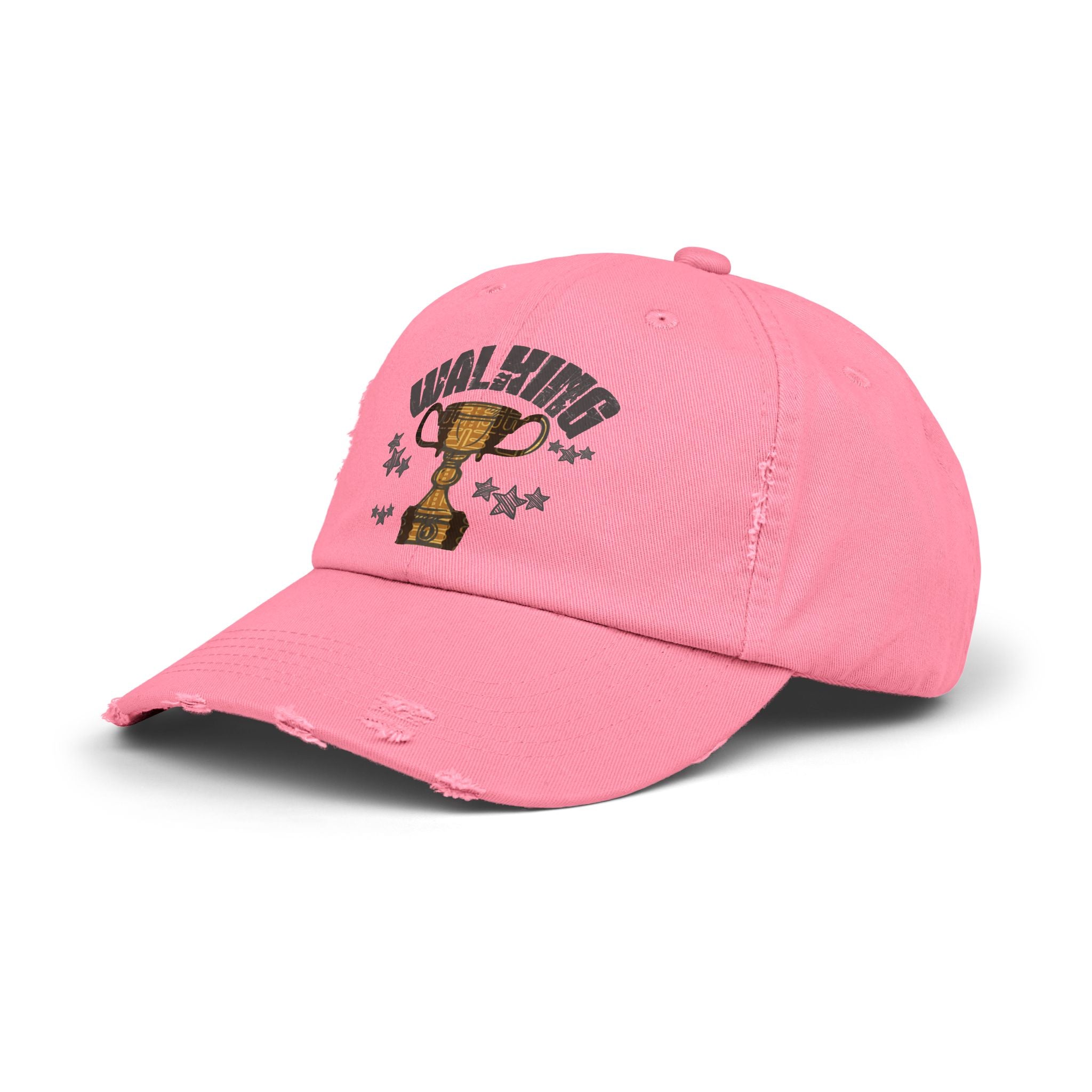 Walking Trophy Cap | Distressed Baseball Hat, Winner Cup Design
