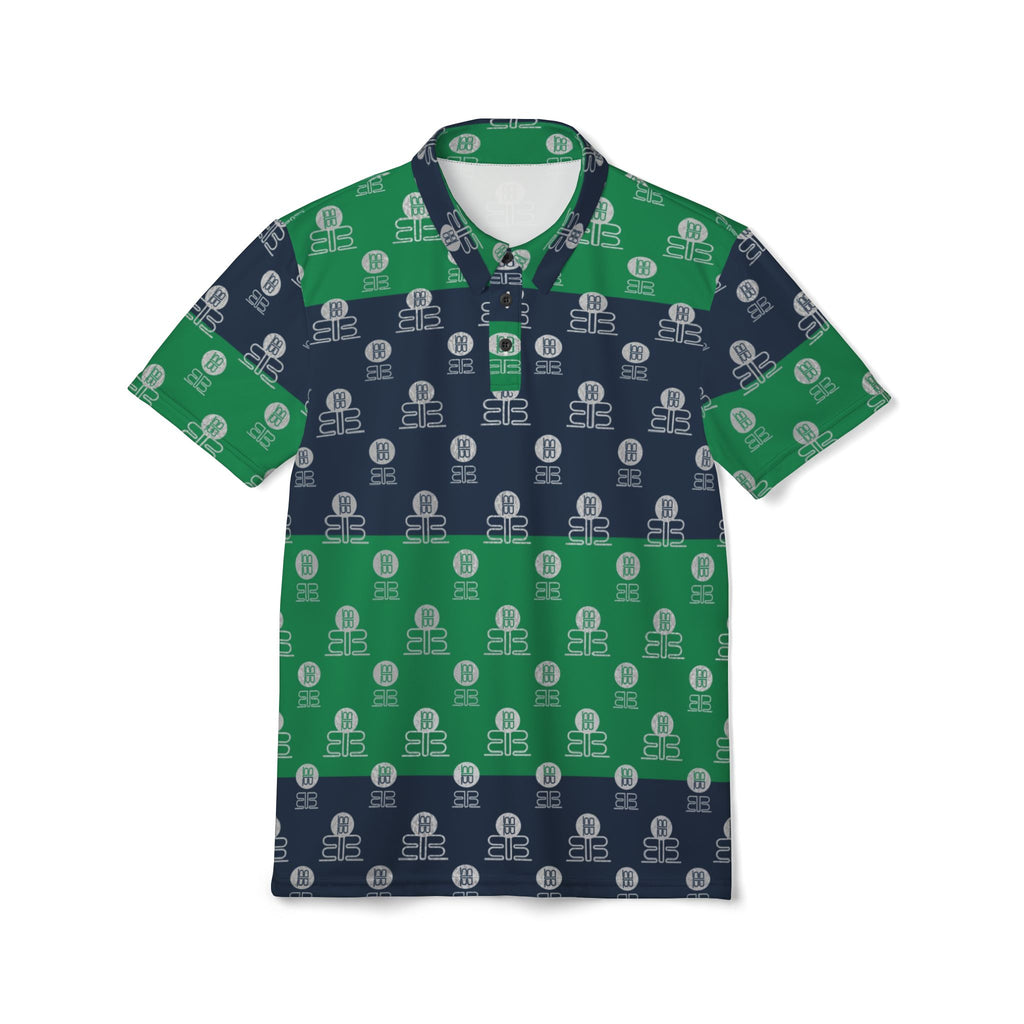 Striped Green & Navy Polo Shirt — Vintage BadBlood Pattern