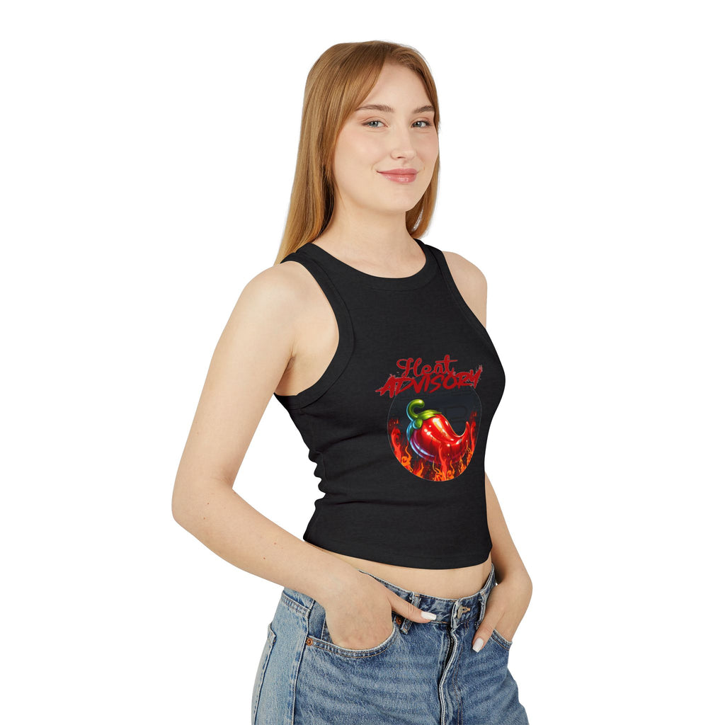 Hot Pepper Racer Tank Top — Fiery Chili Graphic Crop for Women
