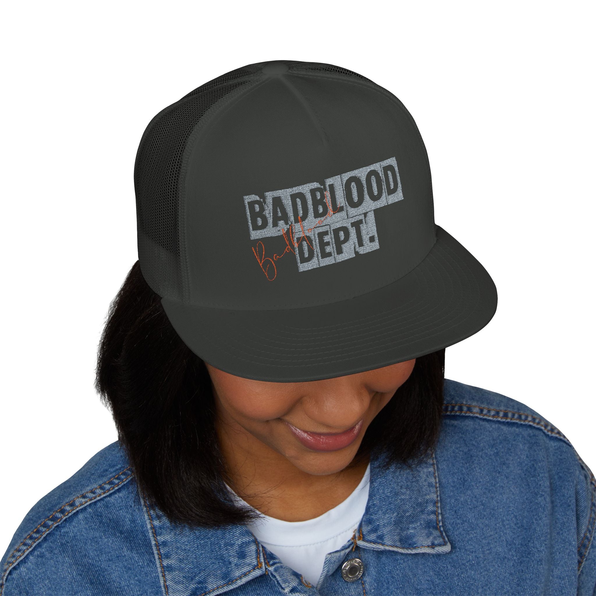 BadBlood Dept Trucker Cap | Embroidered Logo Hat