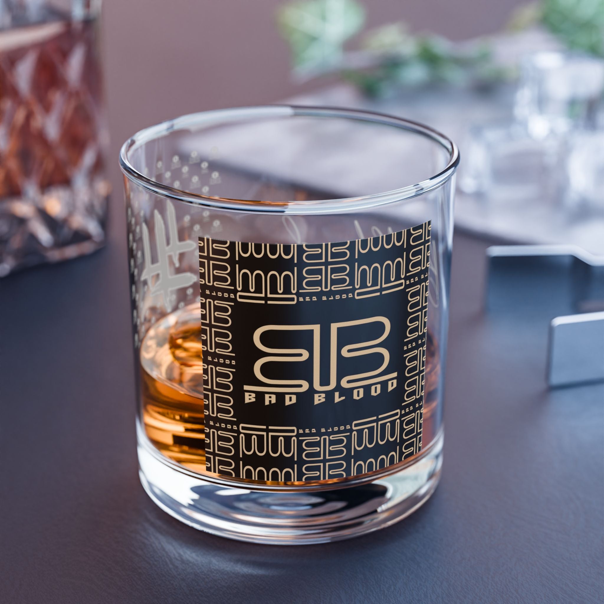 BAD BLOOD Logo Rocks Glass | 10-oz Whiskey Tumbler