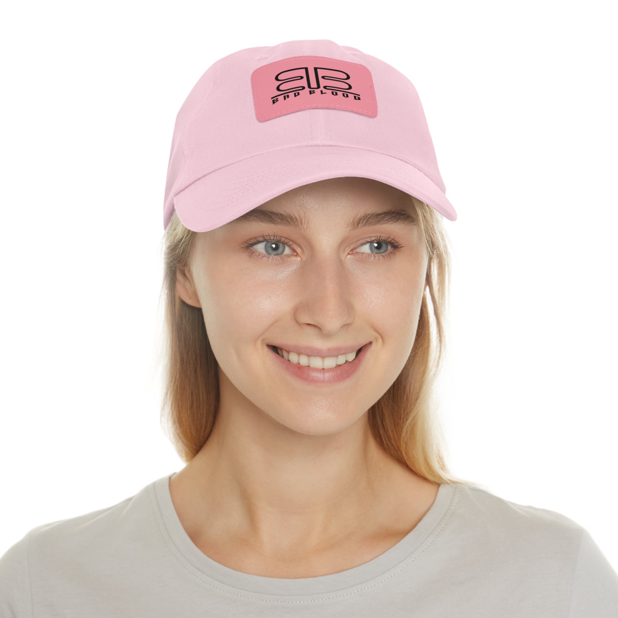 Leather Patch Dad Hat – Minimalist Monogram Baseball Cap