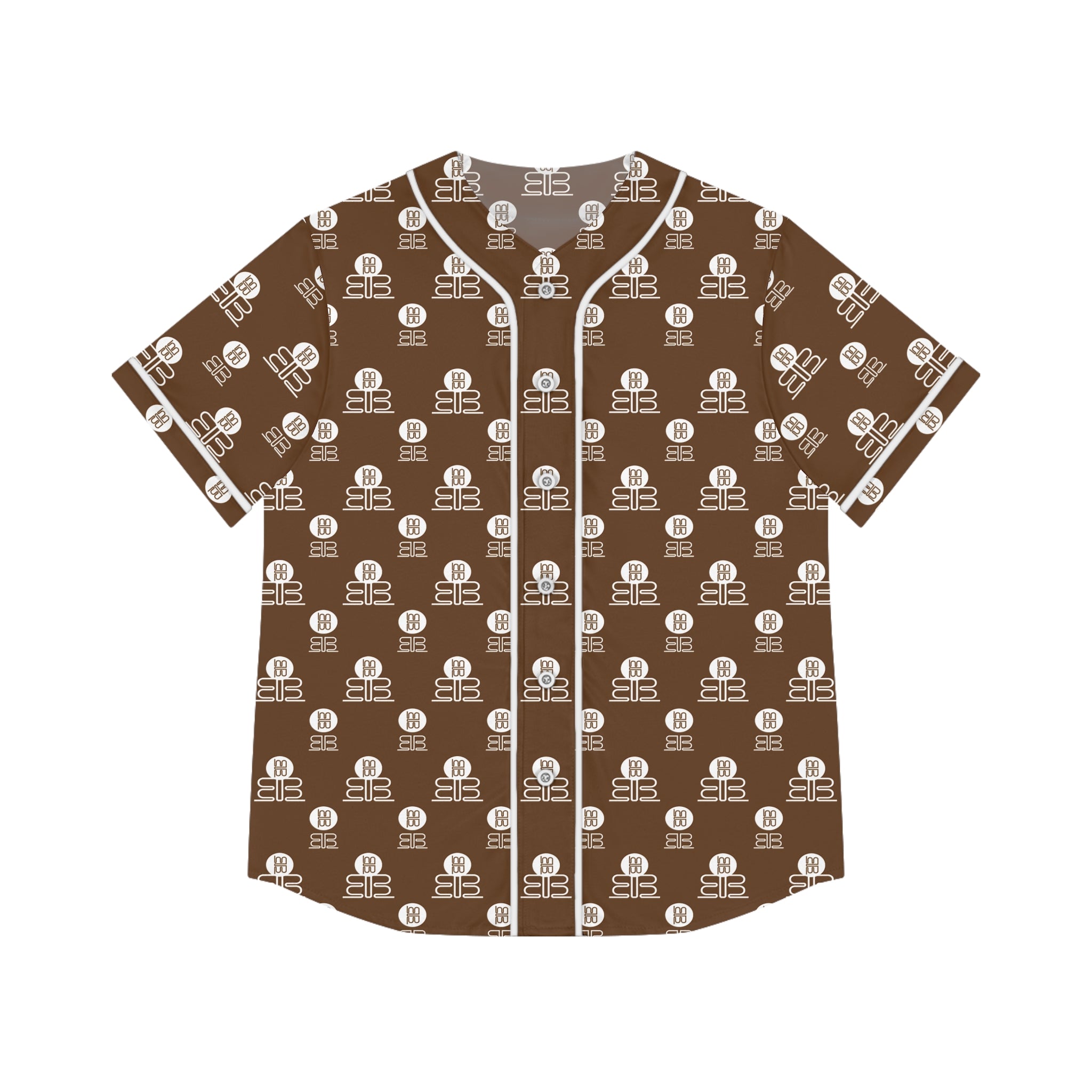 Badblood Signature Monogram Baseball Jersey – Brown & White