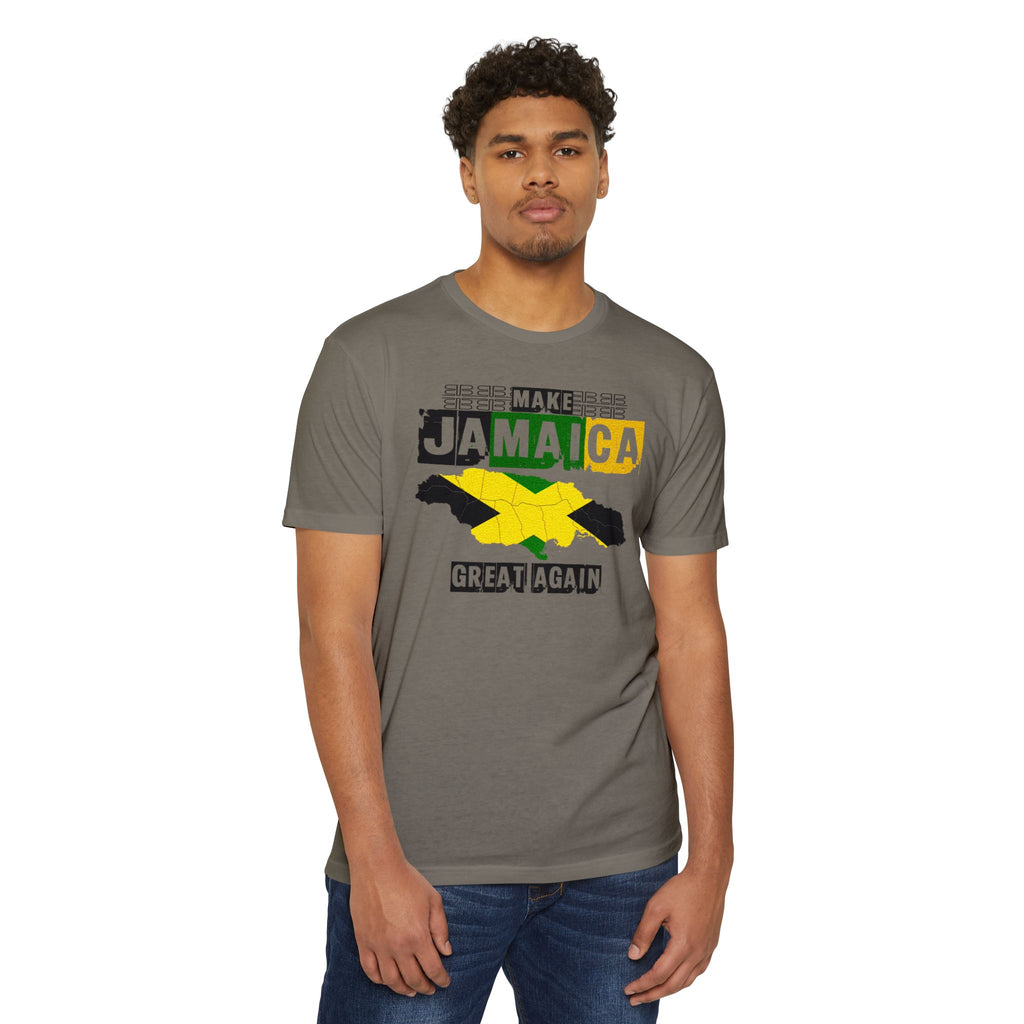 Make Jamaica Great Again T-shirt | Jamaican Flag Map Distressed