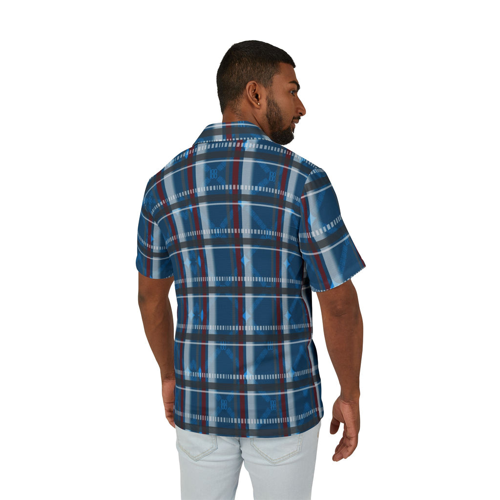 Blue Plaid Shirt — Men's Casual Button-Up