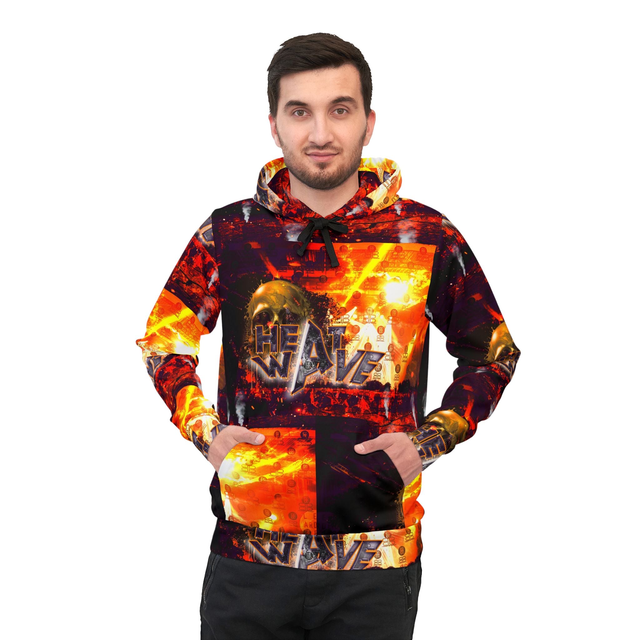 Heat Wave skull flames Athletic Hoodie | all-over print