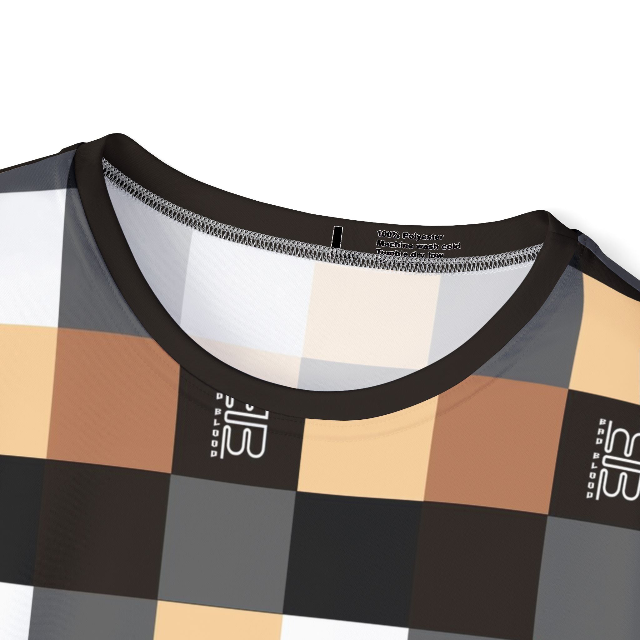 Plaid BB Checkered Sports Jersey — Beige Brown Geo