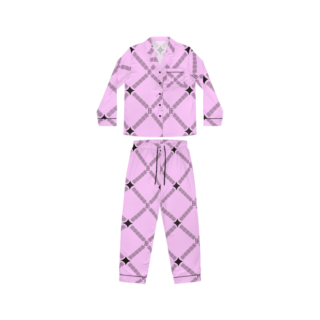 Pink Plaid Satin Pajamas | Women's Pajamas Set