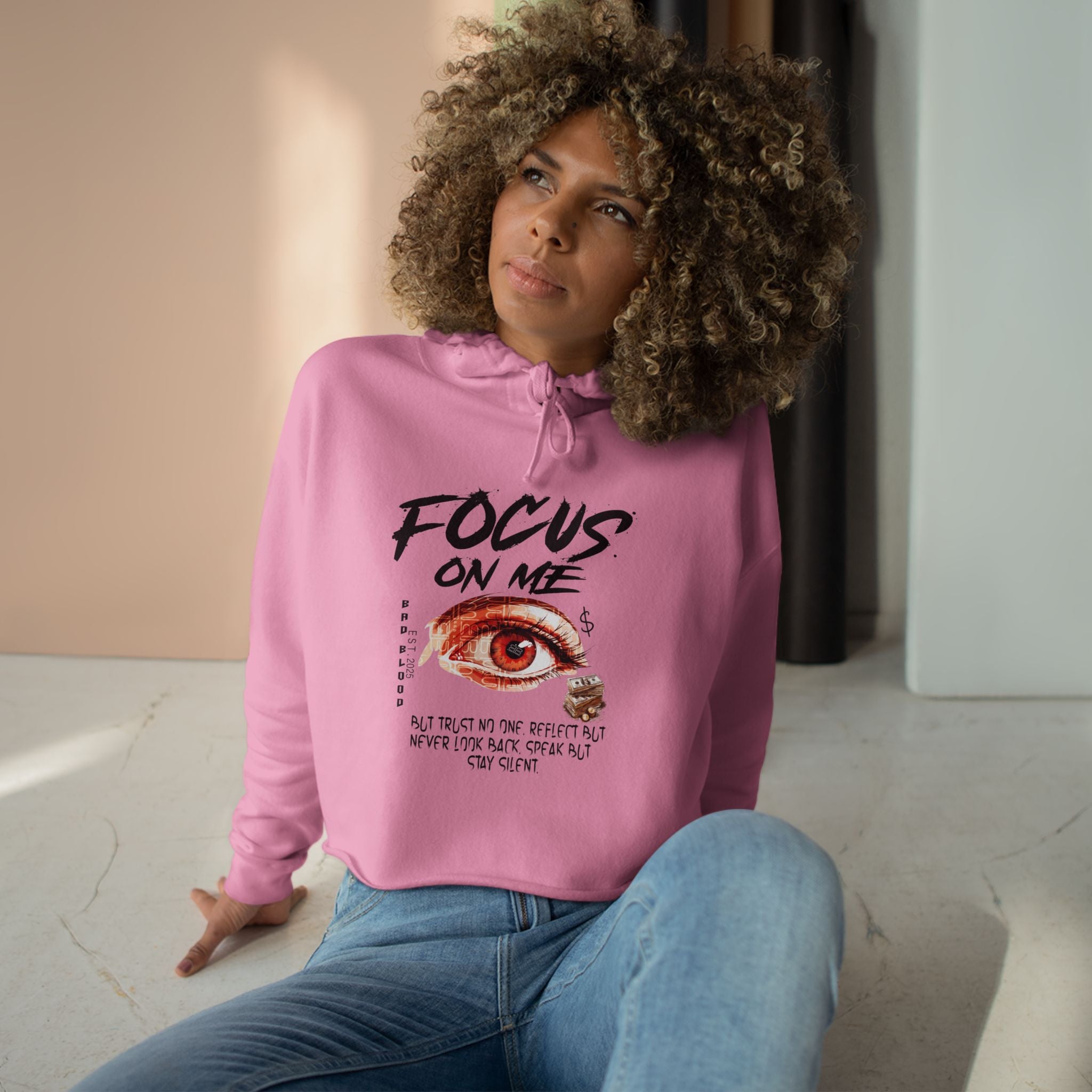 Focus On Me: Crop Hoodie