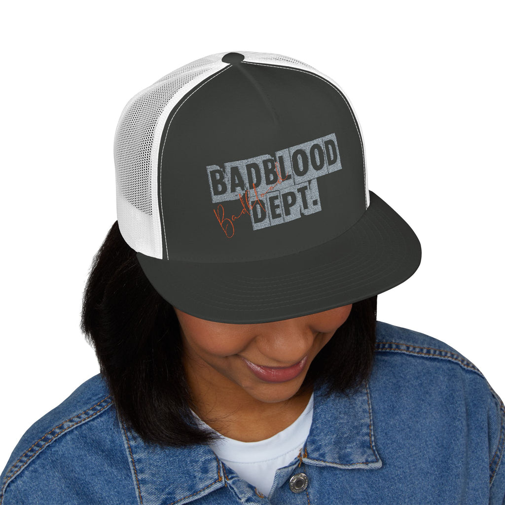 BadBlood Dept Trucker Cap | Embroidered Logo Hat